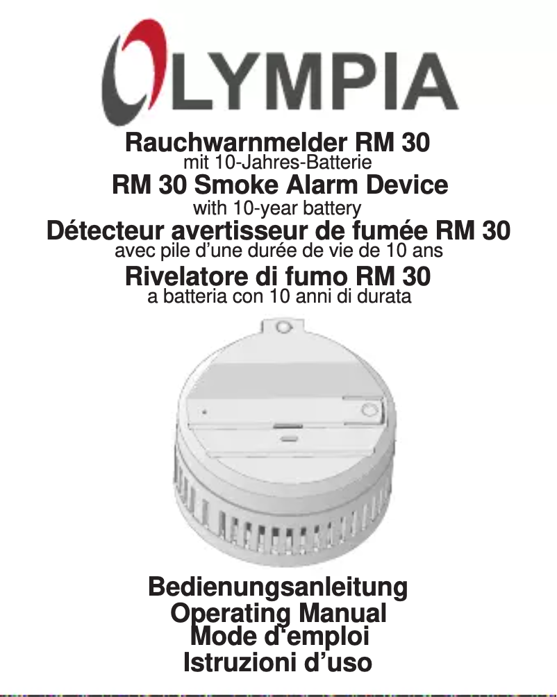 Página 1 del manual Manual de usuario Olympia RM 30