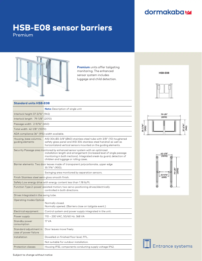 Imagen de la primera página del manual del dispositivo HSB-E08