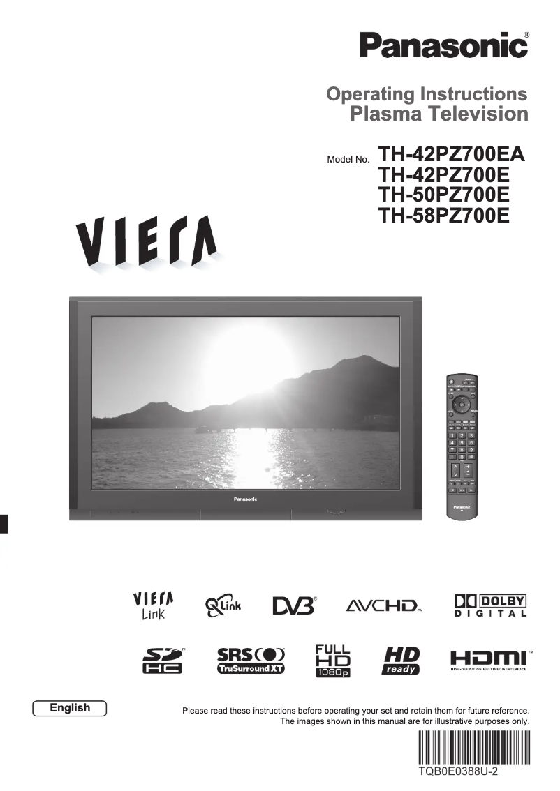 Página nº 1 - Manual de usuario Panasonic Viera TH-58PZ700E