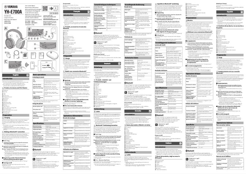 Página 1 del manual Manual de usuario Yamaha YH-E700A