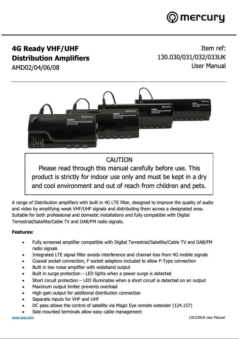 Imagen de la primera página del manual del dispositivo AMD04