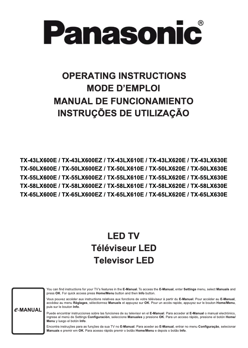 Imagen de la primera página del manual del dispositivo TX-55LX620E