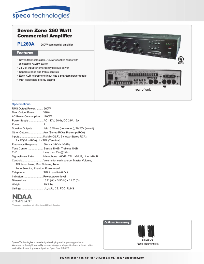 Imagen de la primera página del manual del dispositivo PL-260A
