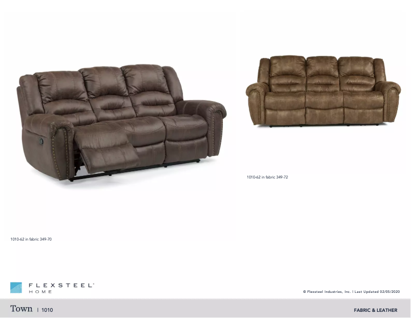 Página 1 del manual Ficha técnica Flexsteel Town 1010-62
