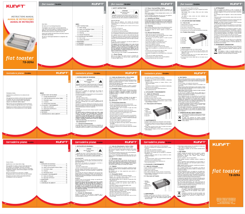 Imagen de la primera página del manual del dispositivo TB-009A