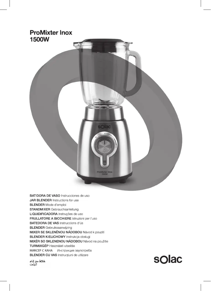 Página 1 del manual Manual de usuario Solac Pro Mixter Inox 1500W BV5725
