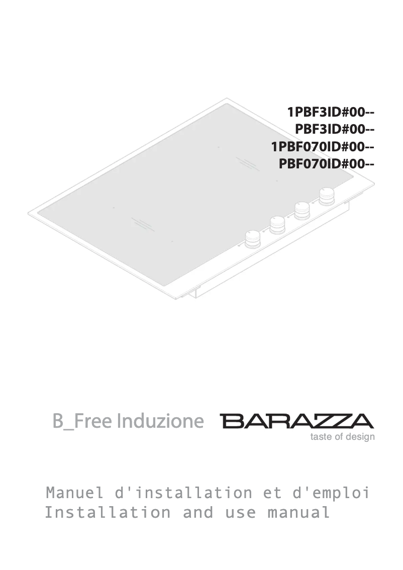 Página 1 del manual Manual de usuario Barazza 1PBF3ID