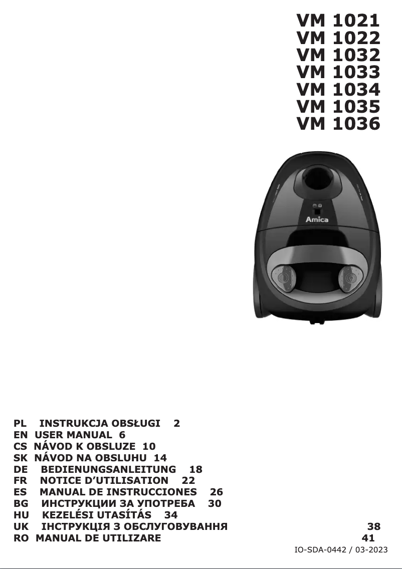 Página 1 del manual Manual de usuario Amica Ora VM 1021