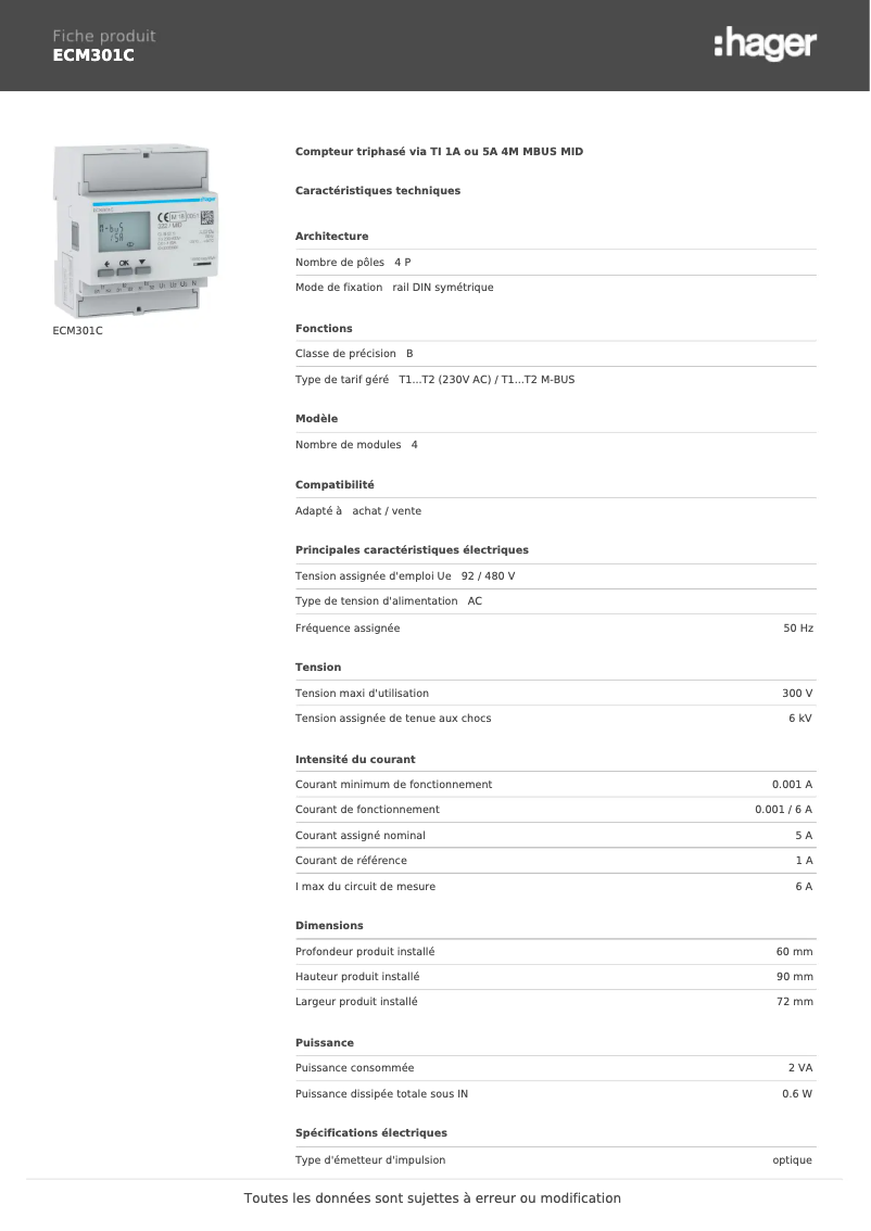 Imagen de la primera página del manual del dispositivo ECM301C