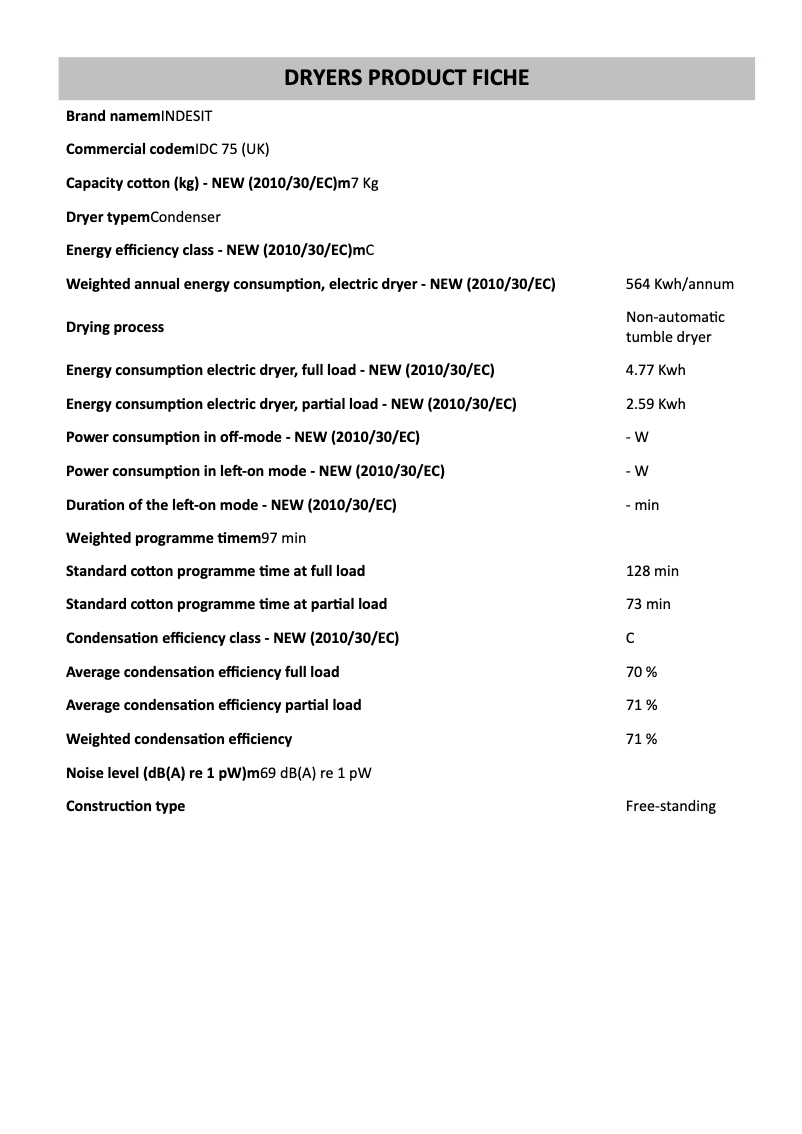 Imagen de la primera página del manual del dispositivo IDC 75 B