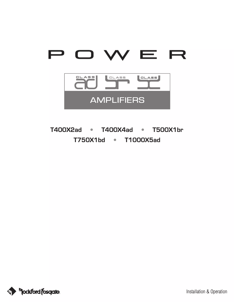 Página 1 del manual Manual de usuario Rockford Fosgate Power T1000X5ad