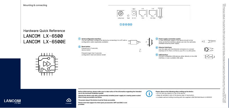 Imagen de la primera página del manual del dispositivo LX-6500E
