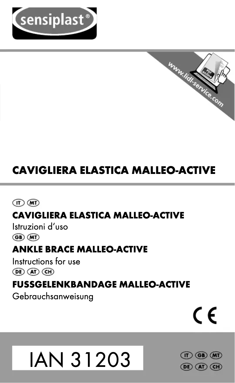 Página 1 del manual Manual de usuario Sensiplast IAN 031203