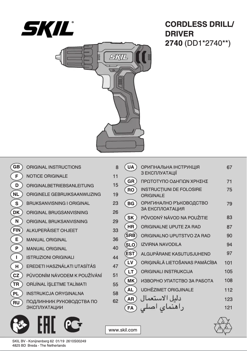 Imagen de la primera página del manual del dispositivo 2740 AA