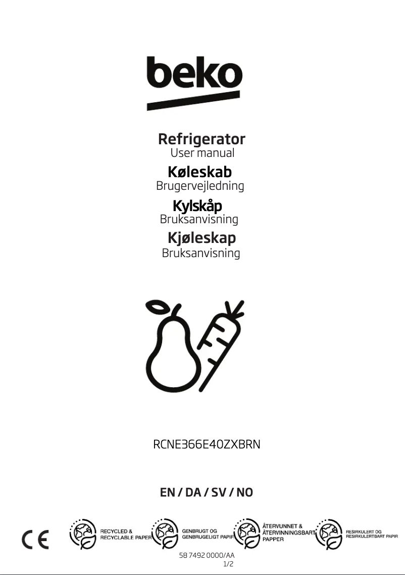 Imagen de la primera página del manual del dispositivo RCNE366E40ZXBRN