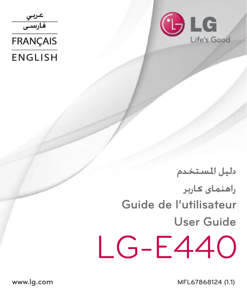 Imagen de la primera página del manual del dispositivo LG-E440