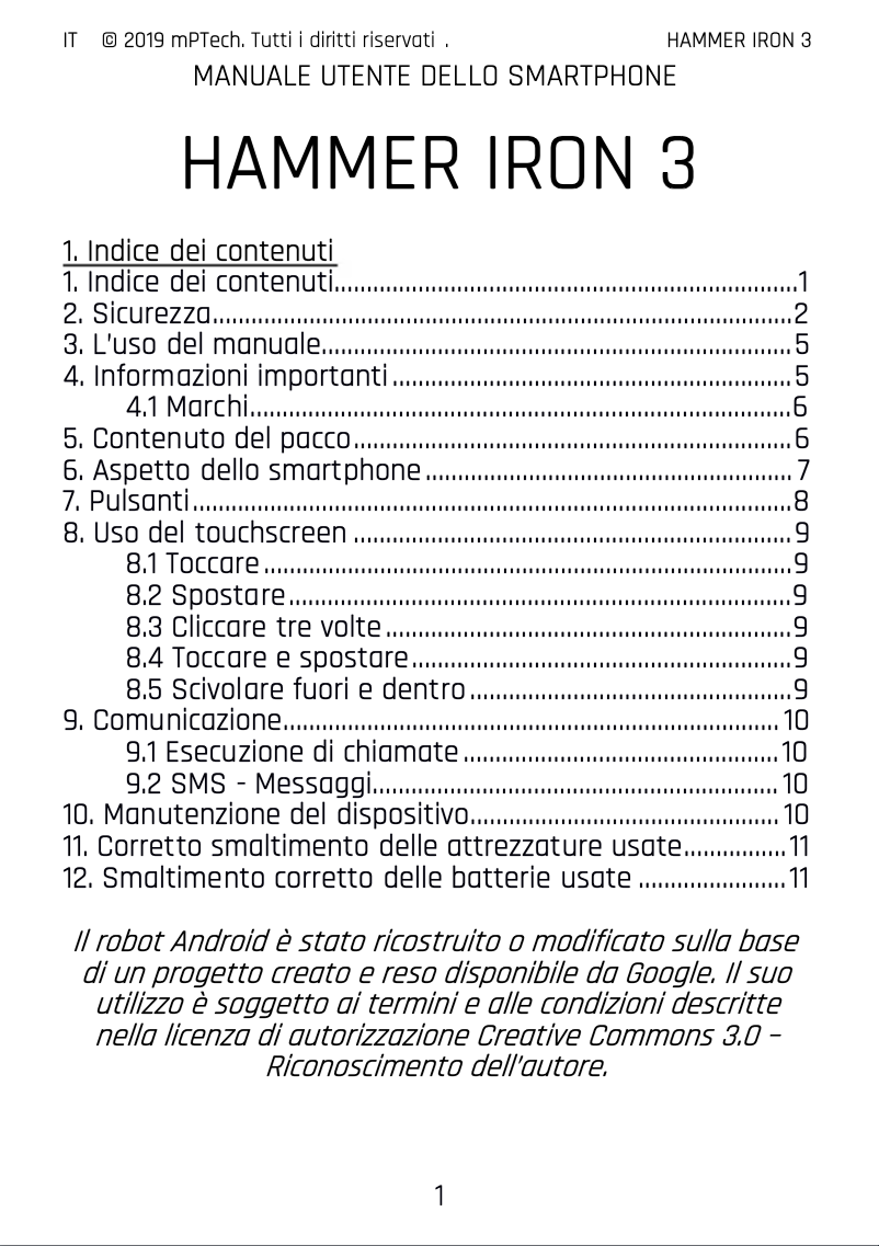Imagen de la primera página del manual del dispositivo Iron 3