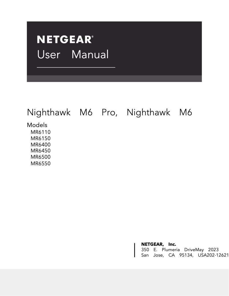 Imagen de la primera página del manual del dispositivo Nighthawk M6 Pro MR6400