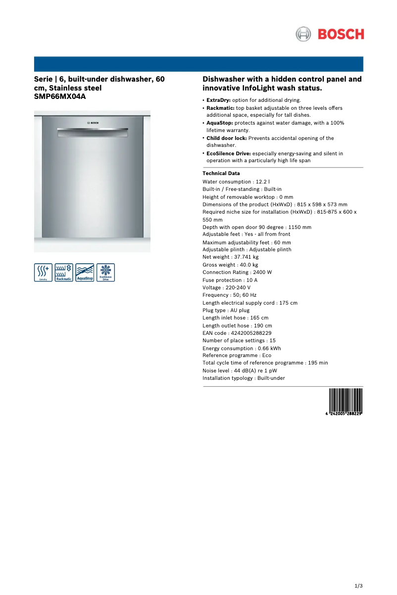 Imagen de la primera página del manual del dispositivo SMP66MX04A