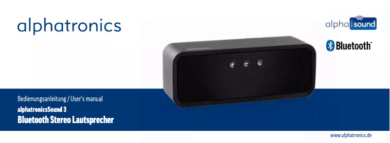 Página 1 del manual Manual de usuario Alphatronics Sound 3