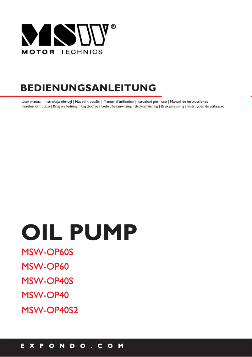 Página nº 1 - Manual de usuario MSW MSW-OP40