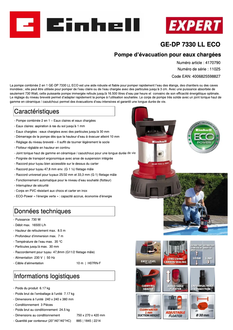 Imagen de la primera página del manual del dispositivo GE-DP 7330 LL ECO