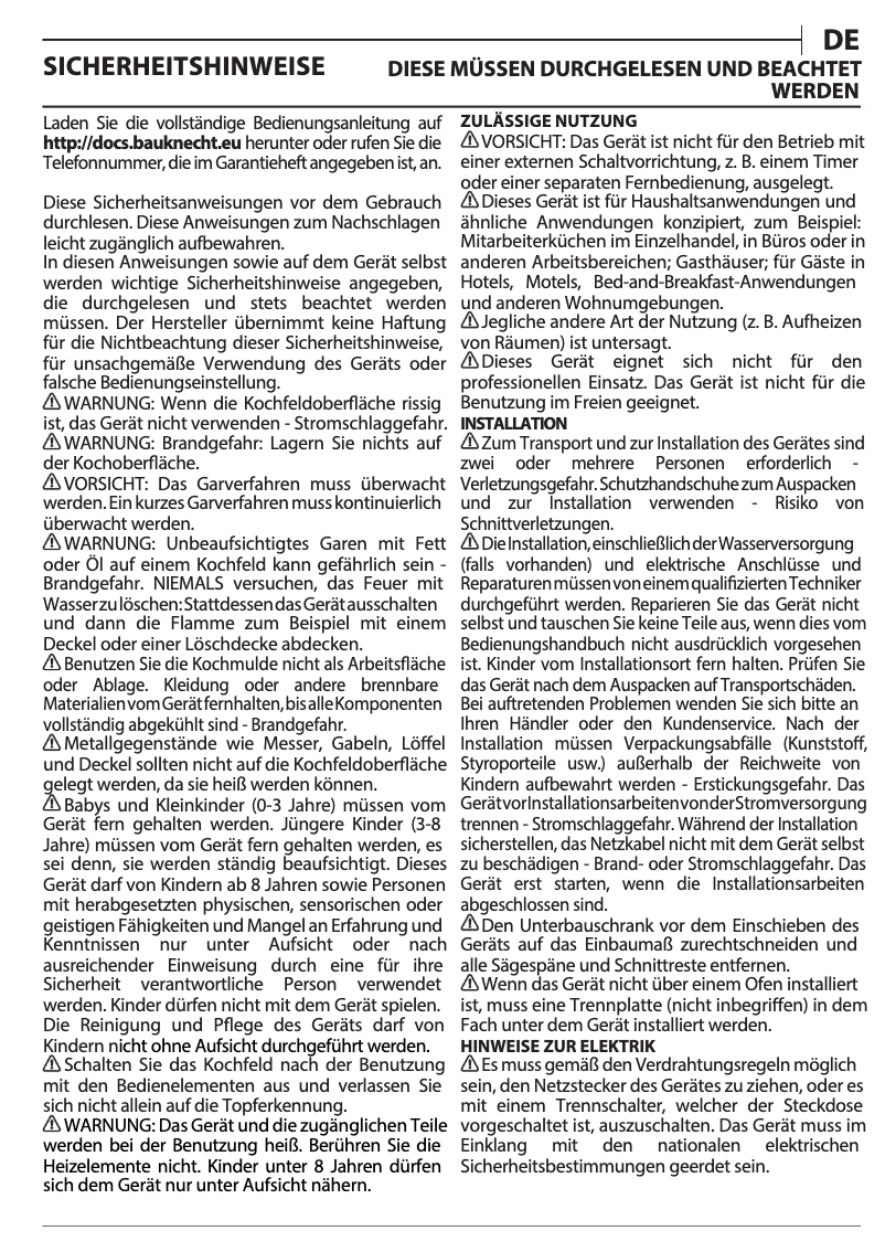 Página 1 del manual Manual de usuario Bauknecht BS 5860F CPAL