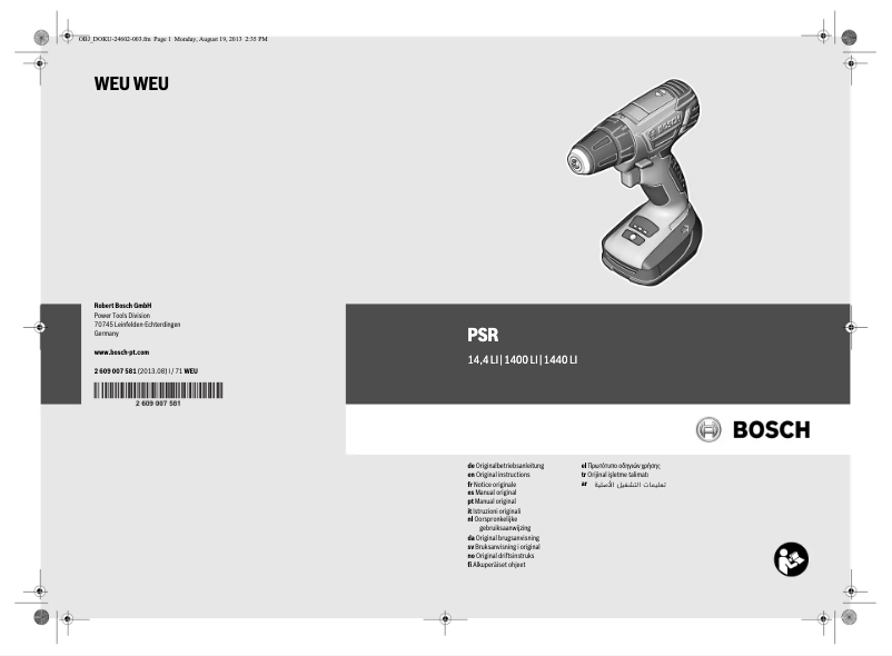Página nº 1 - Manual de usuario Bosch PSR 14,4 LI