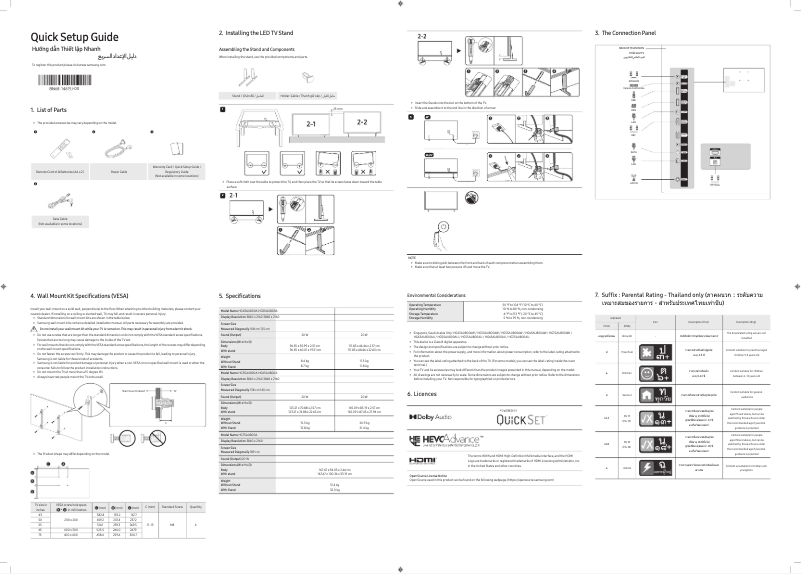 Imagen de la primera página del manual del dispositivo HG65AU800AK