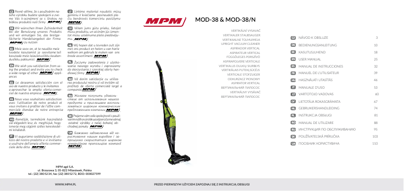 Página 1 del manual Manual de usuario MPM MOD-38/N