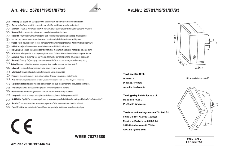 Imagen de la primera página del manual del dispositivo Foxi 25701