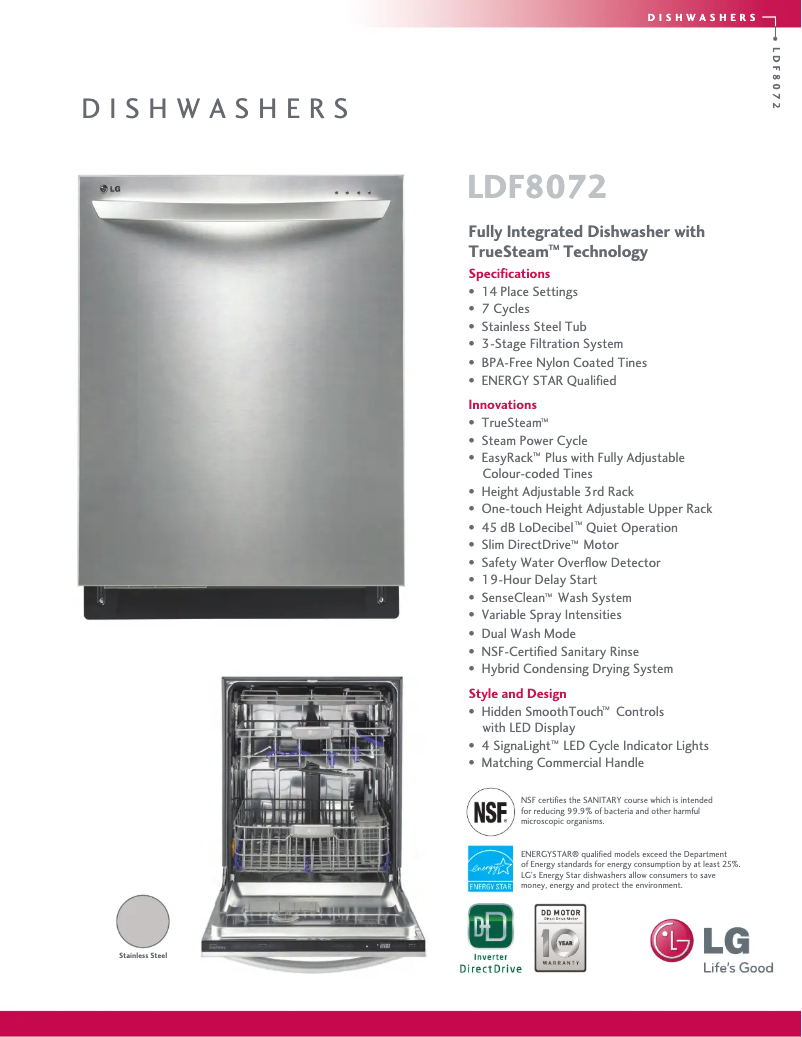 Imagen de la primera página del manual del dispositivo LDF8072ST