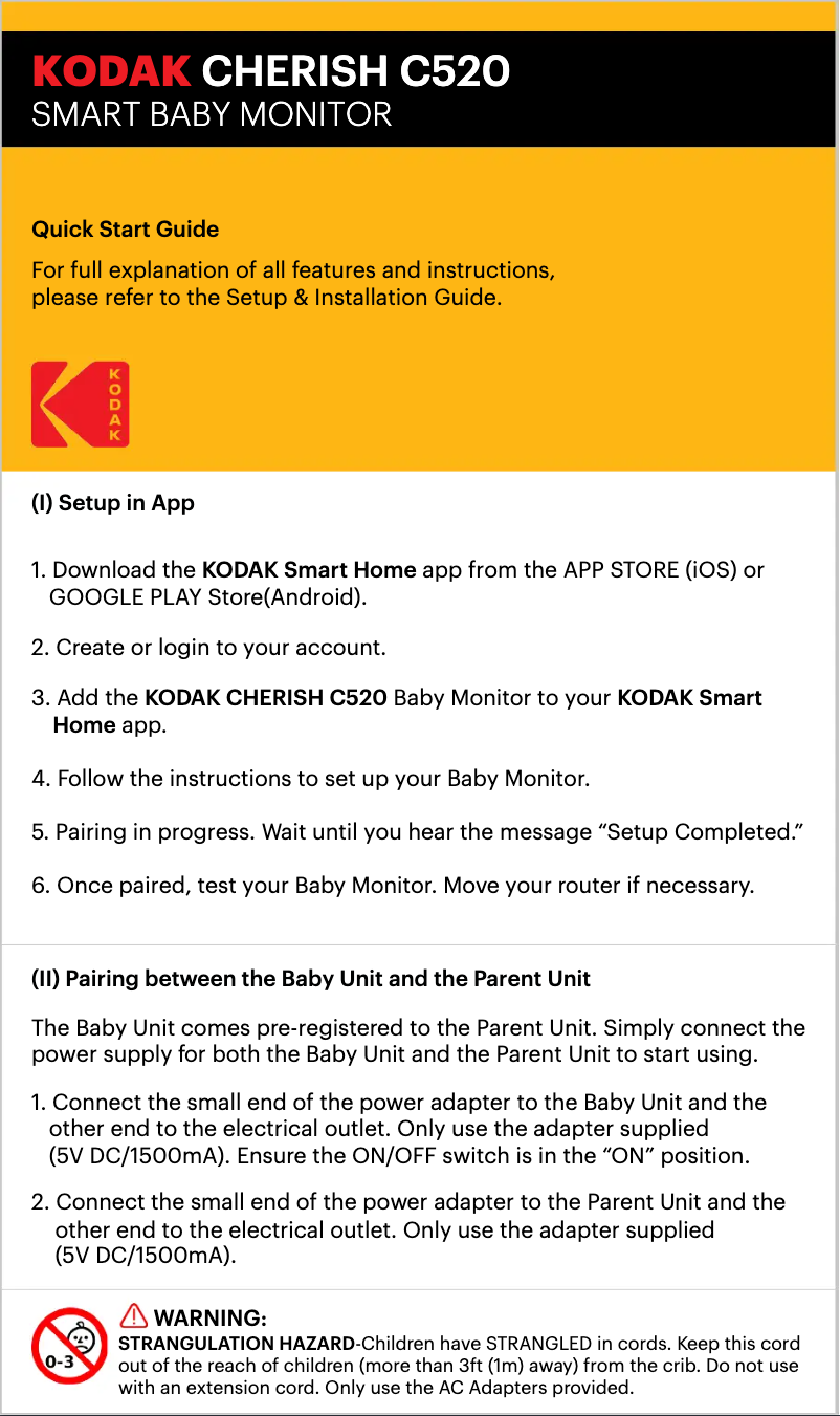 Página 1 del manual Guía de inicio rápido Kodak Cherish C520