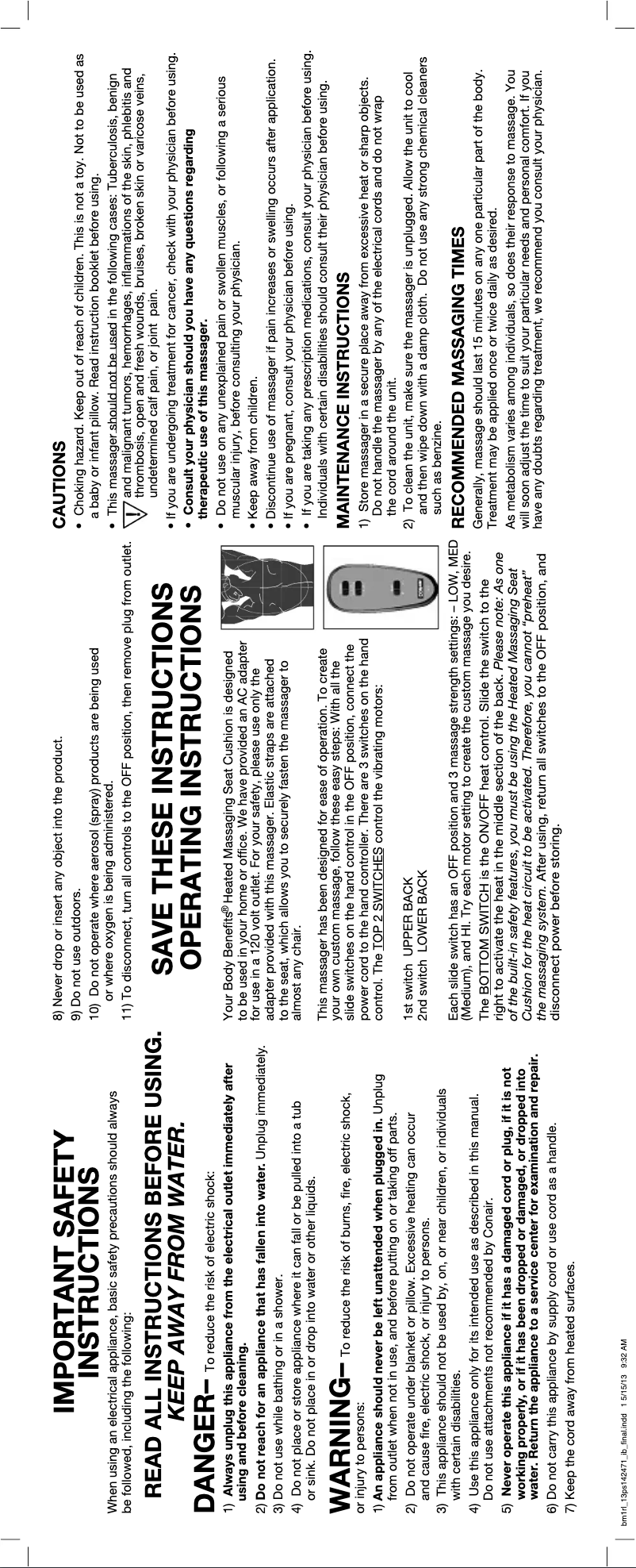 Página 1 del manual Manual de usuario Conair BM1RLF