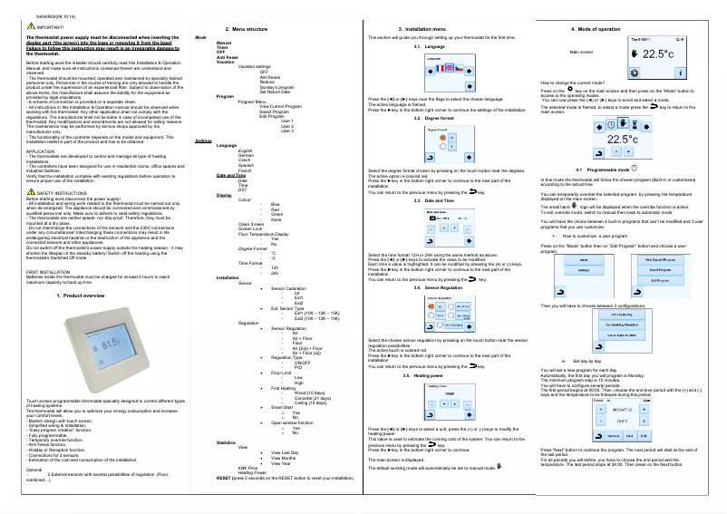Página 1 del manual Manual de usuario Fenix TFT