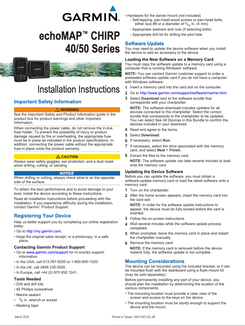 Página 1 del manual Manual de usuario Garmin EchoMAP CHIRP 40