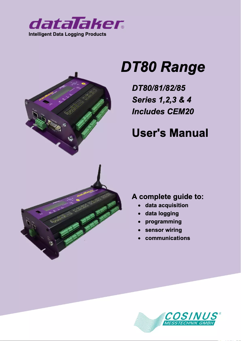 Página nº 1 - Manual de usuario Datataker DT-85G