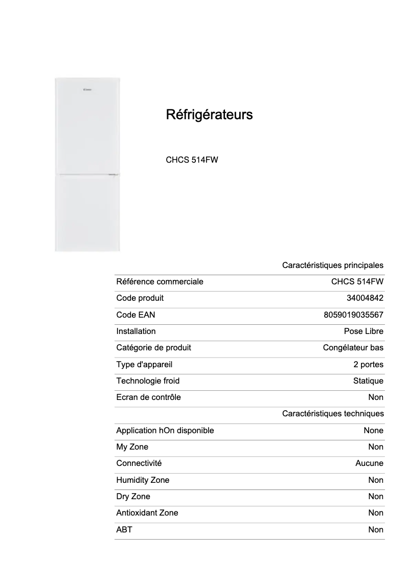 Imagen de la primera página del manual del dispositivo CHCS 514FW
