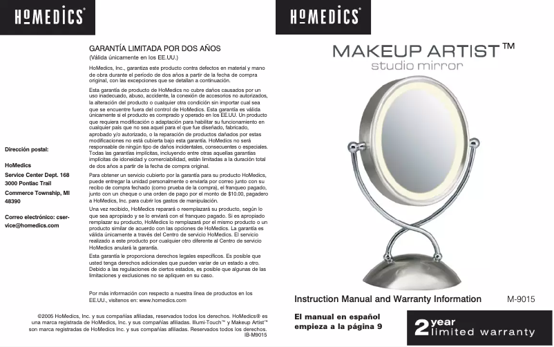 Página 1 del manual Manual de usuario Homedics M-9015