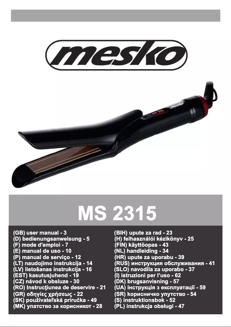 Página 1 del manual Manual de usuario Mesko MS 2315