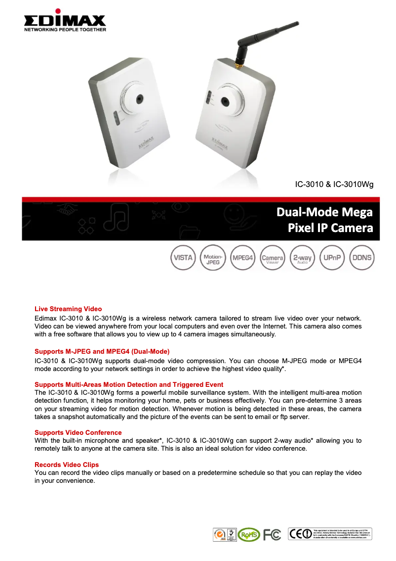 Imagen de la primera página del manual del dispositivo IC-3010Wg