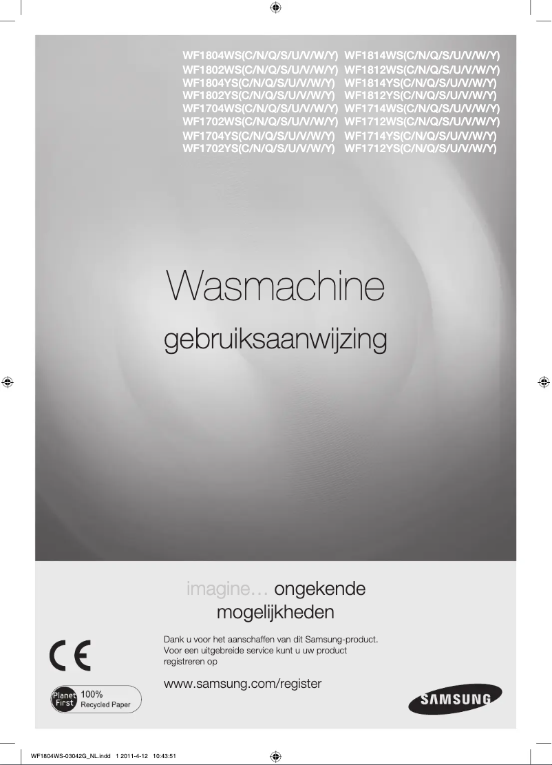 Página 1 del manual Manual de usuario Samsung WF1802YS