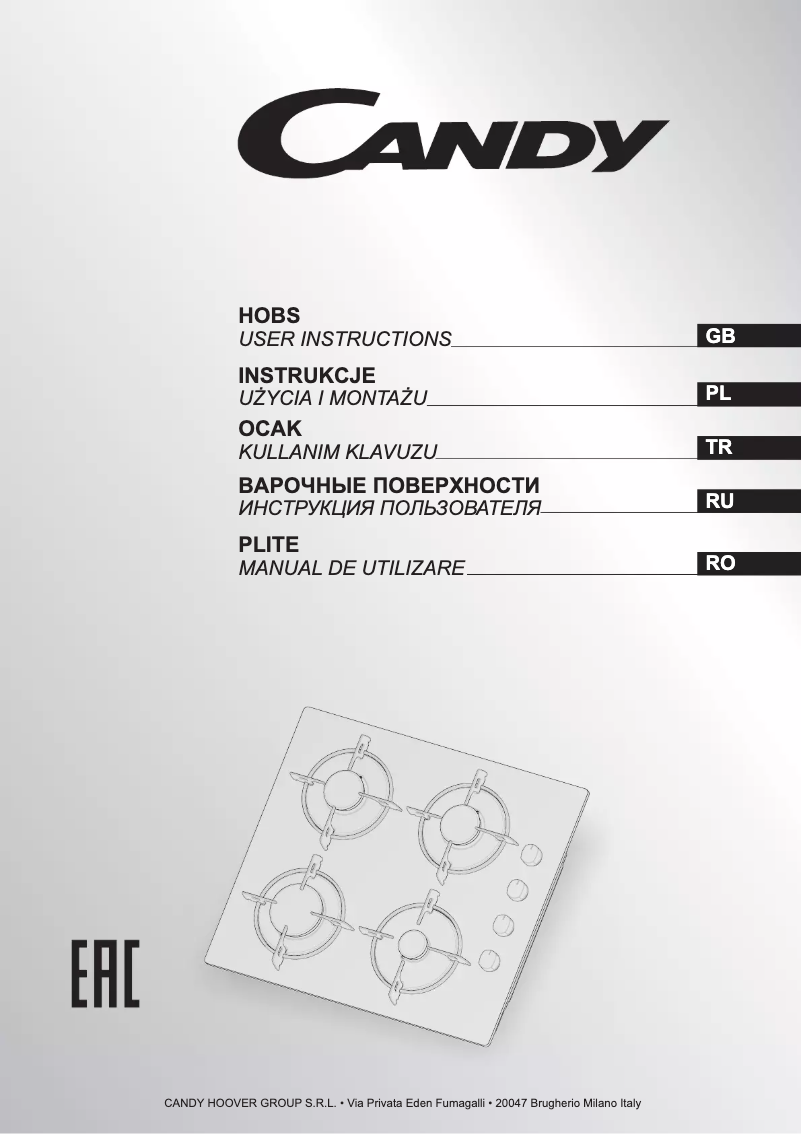 Página 1 del manual Manual de usuario Candy PVL64SGB