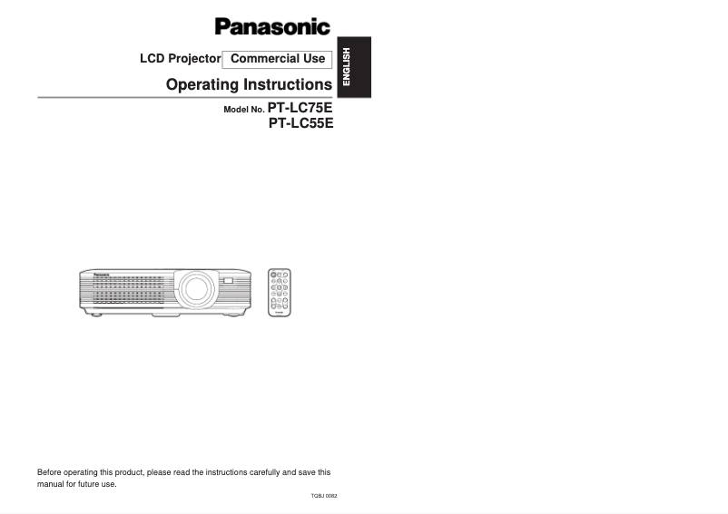 Página 1 del manual Manual de usuario Panasonic PT-LC75E