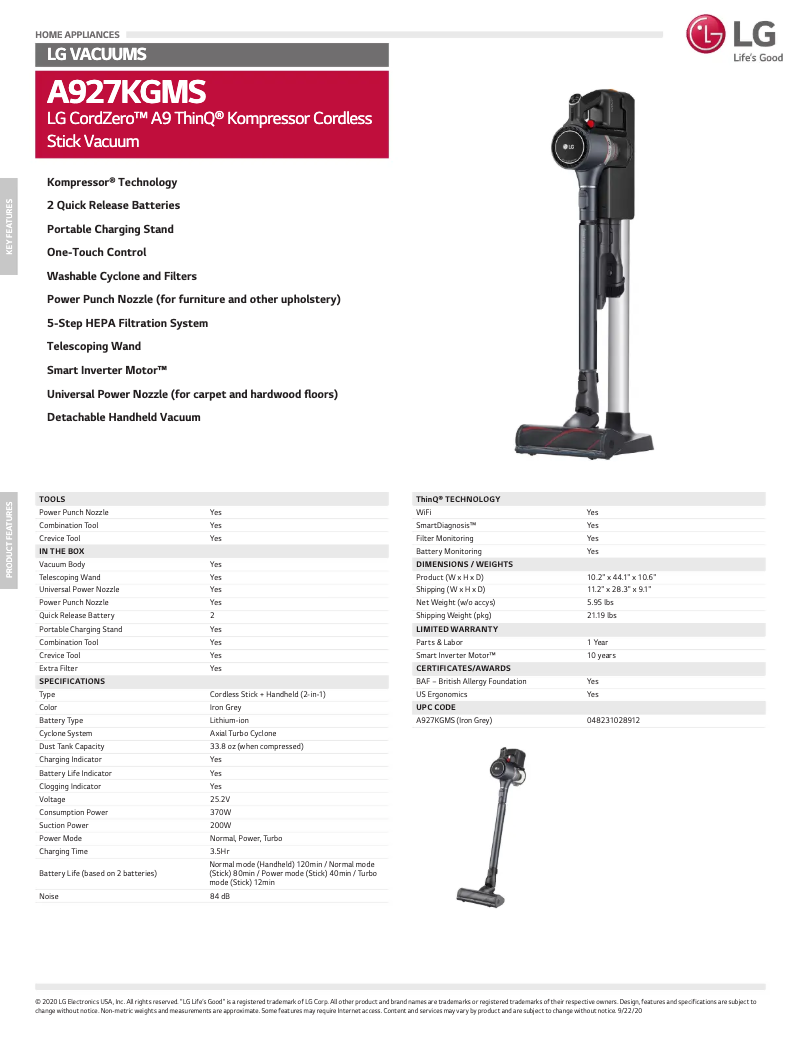 Imagen de la primera página del manual del dispositivo A927KGMS