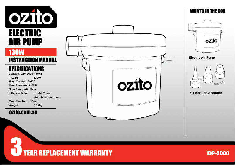 Imagen de la primera página del manual del dispositivo IDP-2000