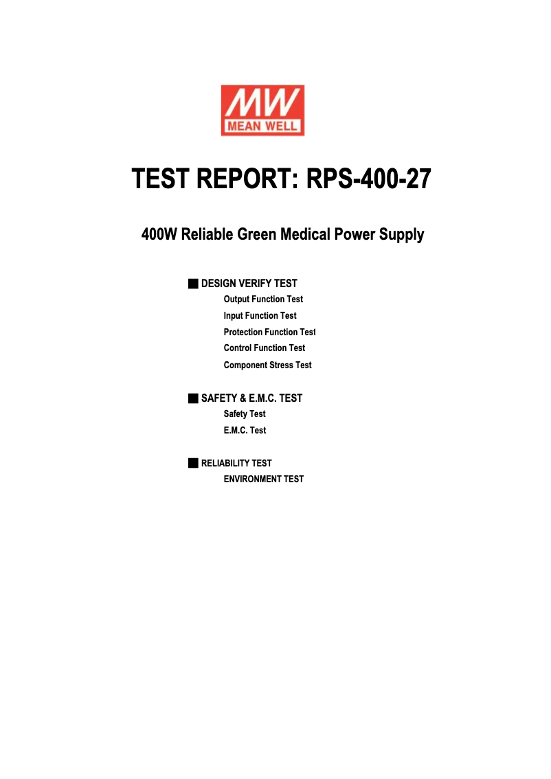 Página 1 del manual Ficha técnica Mean Well RPS-400-27
