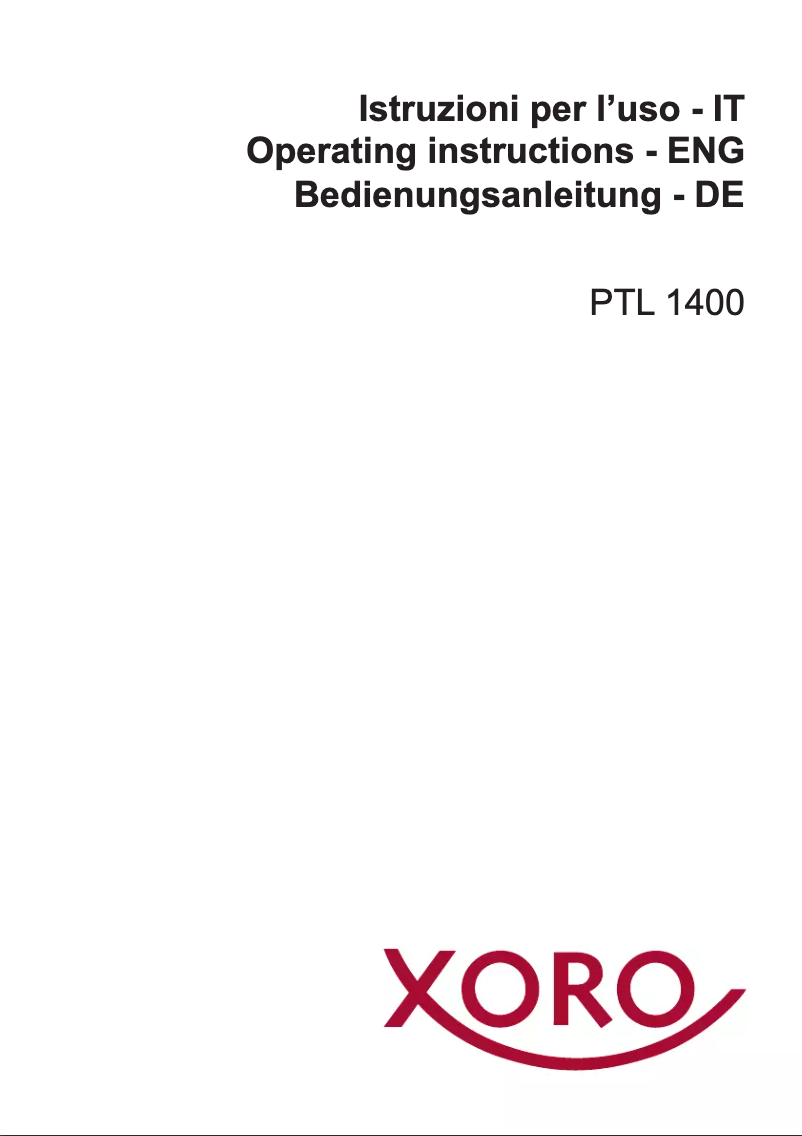 Imagen de la primera página del manual del dispositivo PTL 1400