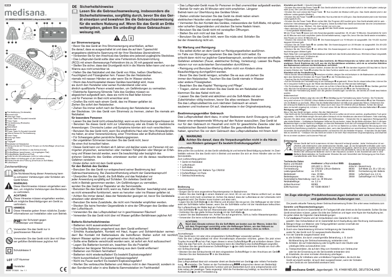 Página nº 1 - Manual de usuario Medisana BBS Massagematte