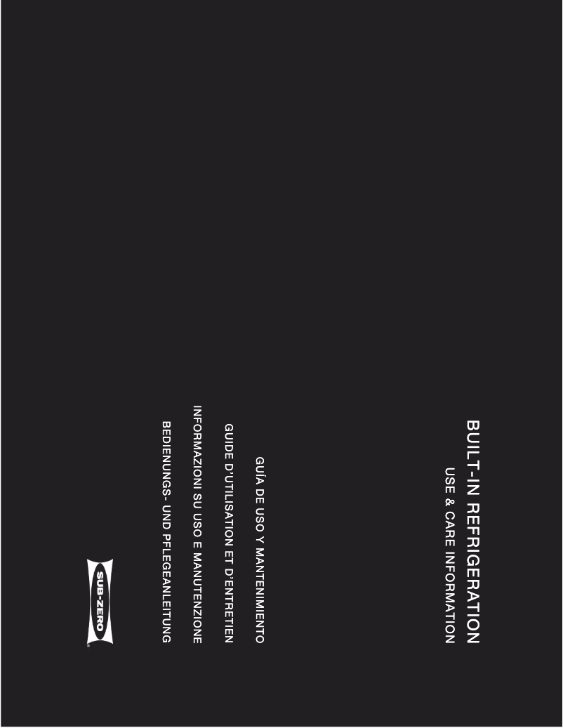 Página 1 del manual Manual de usuario Sub-Zero ICBBI-36F